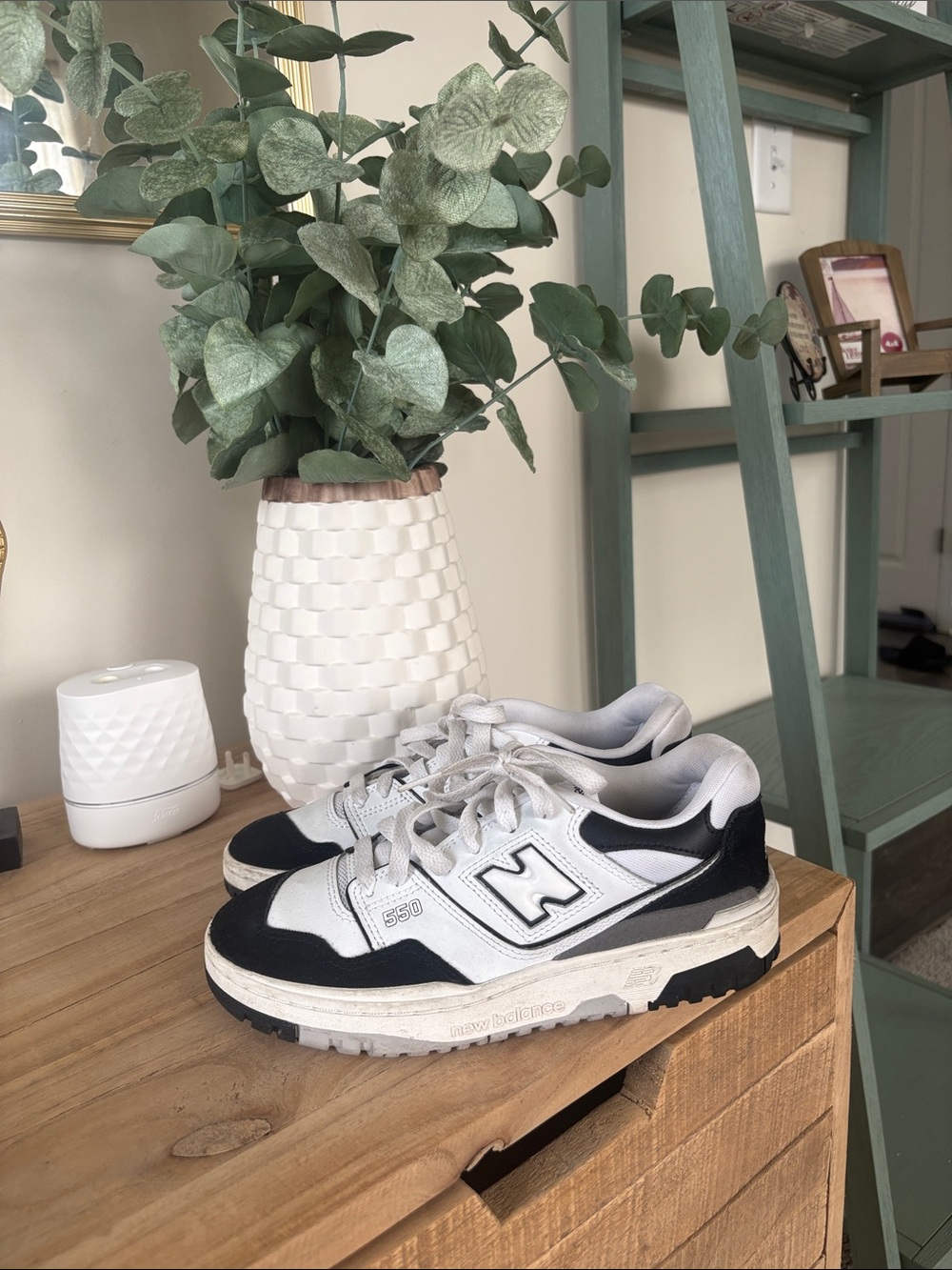 New Balance Women’s 550 Sneakers — White & Black